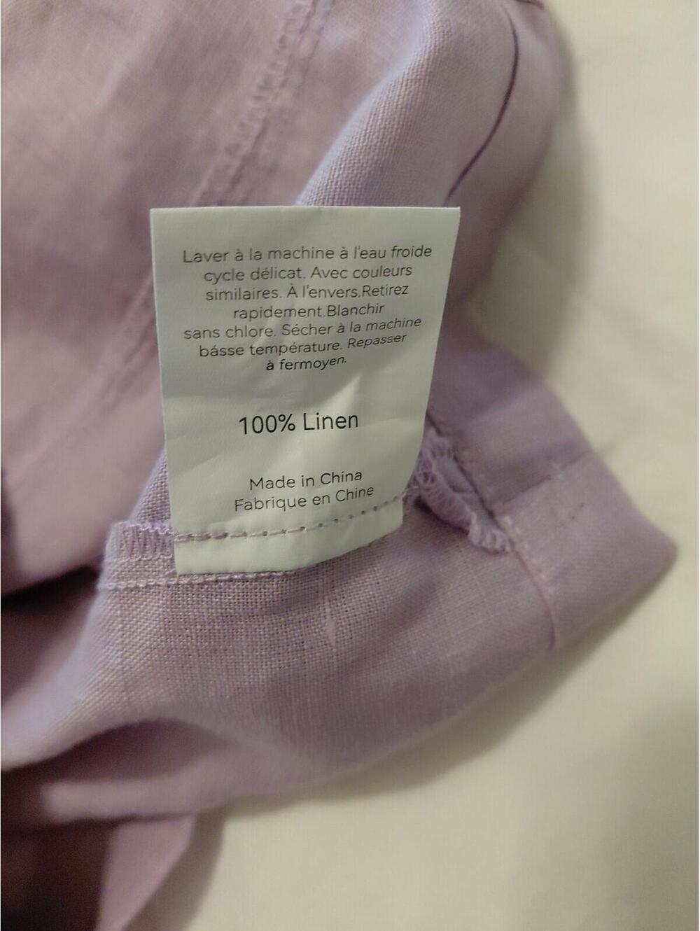Lintico Linen Top V-Neck Half Sleeve Violette Sz S EUC - Picture 10 of 15